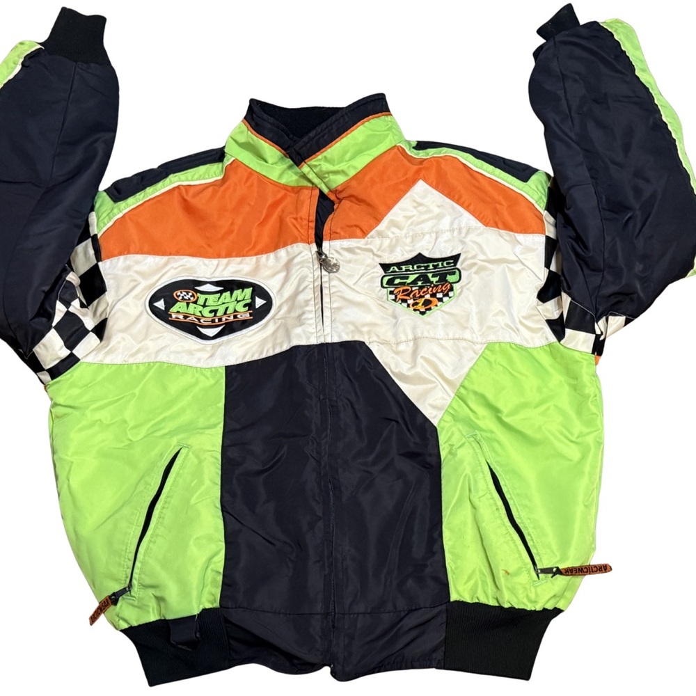 Vintage Arctic Cat Racing Jacket Large Shell Medium Liner 90s Snowmobile‎